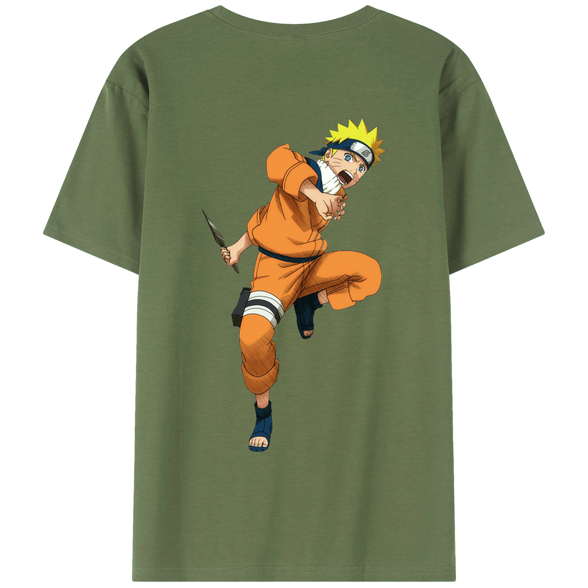 （画像用） NARUTO -ナルト- うずまき ナルト Uzumaki Naruto 綿100％ メンズ半袖Tシャツ（バックプリント） 通気性